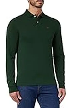 Hackett Herr Slim Fit-logotyp LS pikétröja, , XS, , XS