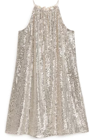 ARKET Kvinna Vita klänningar - Sequin Strap Dress