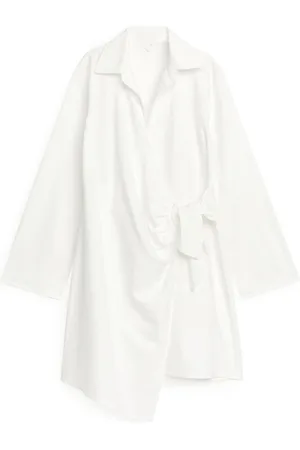 ARKET Kvinna Vita klänningar - Cotton Neps Wrap Dress