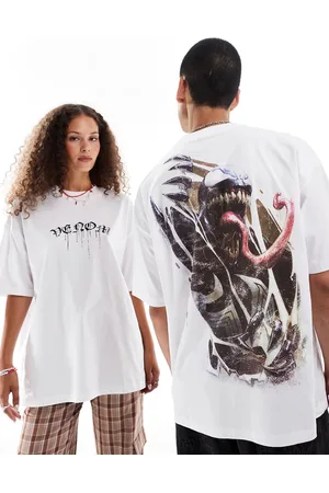 ASOS – Marvel – Vit oversize t-shirt i unisex-modell med Venom-tryck