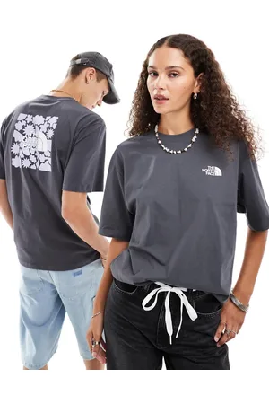 The North Face – Doodles – Blekgrå t-shirt i oversize med tryck baktill