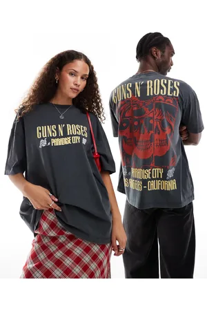ASOS ASSO DESIGN – Unisex – Svarttvättad t-shirt i oversize med licenserat 