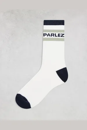 Parlez – Strive – Vita och marinblå strumpor med logga