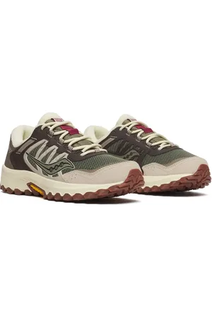 Saucony – Grid Peak – Olivgröna och bruna sneakers