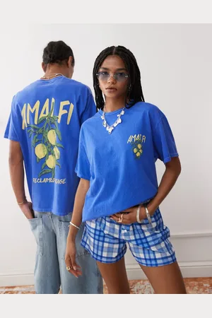 Reclaimed – t-shirt i oversize och unisex-modell med Amalfi-citrontryck