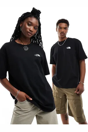 The North Face – Mountain Sketch – Svart t-shirt i oversize med bergstryck baktill