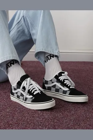 Vans – Old Skool – Svarta, monokroma schackrutiga sneakers