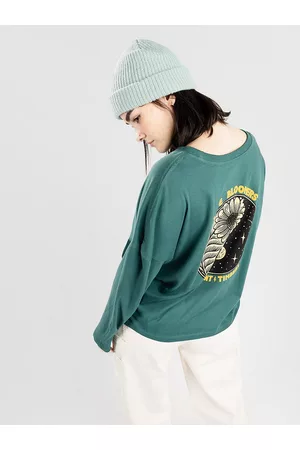 Element Kvinna Långärmade t-shirts - Balance Crop Long Sleeve T-Shirt jasper