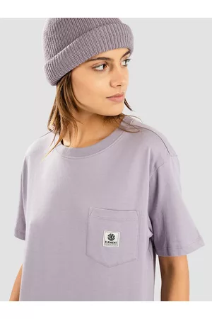 Element Kvinna Linjeformade T-shirts - Basic Pocket Label T-Shirt lavender gray