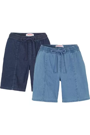 bonprix Kvinna Shorts - Stretchiga jeansshorts (2-pack)