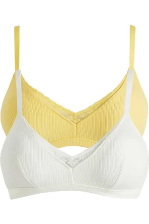 bonprix Vadderad bralette utan bygel med ekologisk bomull (2-pack)