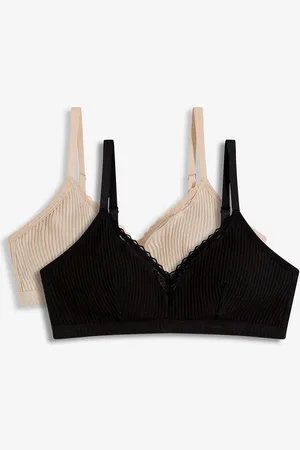 bonprix Vadderad bralette utan bygel med ekologisk bomull (2-pack)