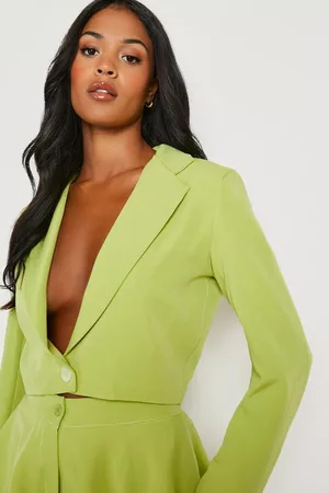 Boohoo Kvinna Kavajer - Tall Kort Kavaj, Green