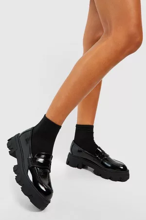 Boohoo Kvinna Chunky Loafers - Loafers Med Chunky Sula, Black
