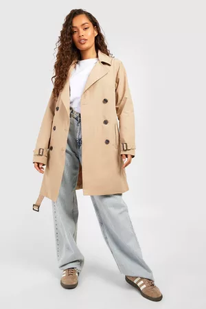 Boohoo Kvinna Trenchcoats - Lång Trenchcoat, Beige
