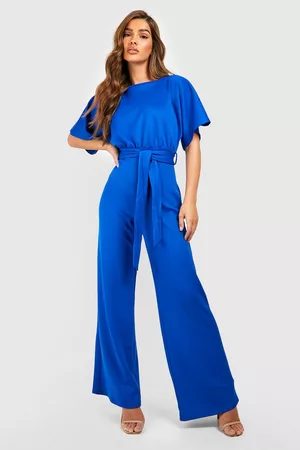 Boohoo Kvinna Jumpsuits - Jumpsuit I Dubbla Lager, Blue