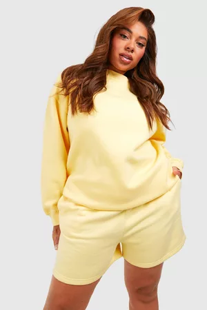 Boohoo Kvinna Tracksuits - Plus Oversized Sweatshirt Short Tracksuit, Yellow