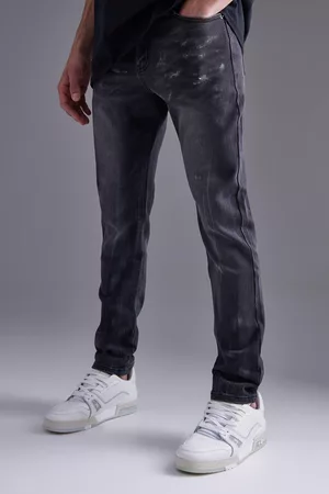 Boohoo Kvinna Skinny jeans - Skinny Jeans Med Stretch Och Metalliceffekt, Black