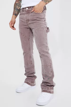 Boohoo Kvinna Bootcut jeans - Slim Fit Flare Jeans Med Paneler, Brown