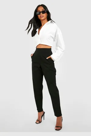 Boohoo Petite Kostymbyxor Med Stretch Och Avsmalnande Ben