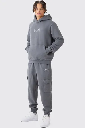 Boohoo Man Träningsoverall Med Huva Och Fickor
