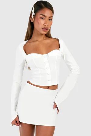 Boohoo Långärmad Korsett Med Knappar
