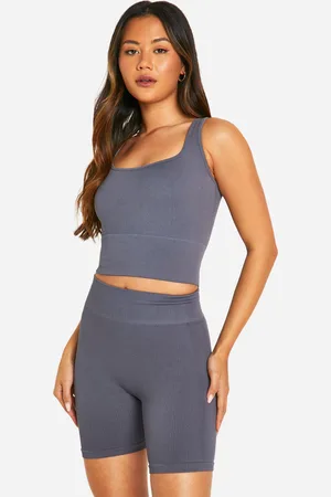 Boohoo Ribbade Sömlösa Cykelbyxor