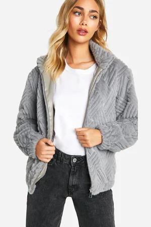 Boohoo Oversize Jacka I Fuskpäls Med Struktur