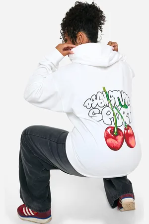 Boohoo Plus Dsgn Studio Sport Oversize Hoodie Med Körsbär