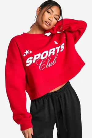 Boohoo Sports Club Oversize Sweatshirt Med Rund Hals Och Slogan