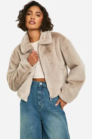 Boohoo Tall Kort Jacka I Fuskpäls