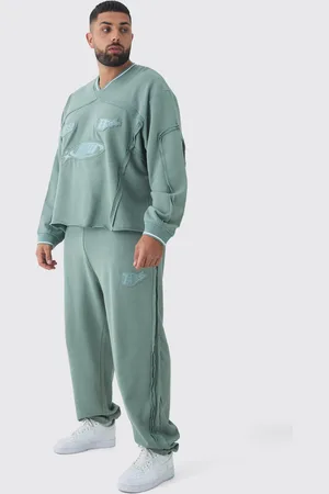 Boohoo Plus Oversize Träningsoverall Med Sweatshirt Och Muddar