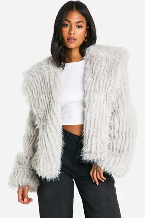 Boohoo Tall Oversize Jacka I Fuskpäls Med Krage