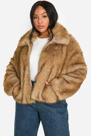 Boohoo Plus Premium Fuskpälsjacka Med Krage