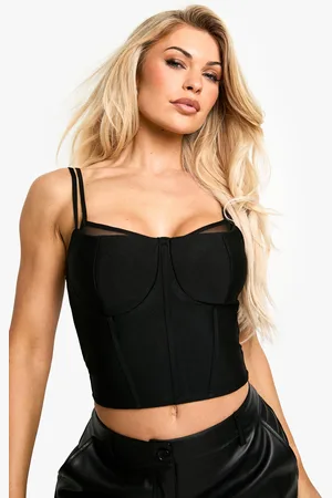 Boohoo Korsett Topp I Mesh Med Kupor