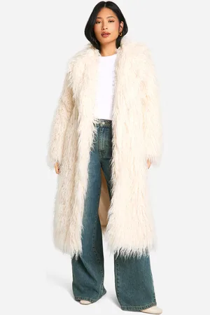 Boohoo Petite Lång Kappa I Fuskpäls