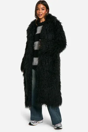 Boohoo Lång Mongolisk Kappa I Fuskpäls