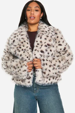 Boohoo Plus Leopardmönstrad Fuskpälskappa I Vintagestil