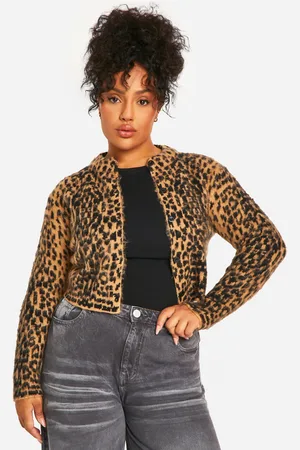 Boohoo Plus Leopardmönstrad Kofta