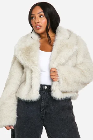 Boohoo Plus Fuskpäls I Vintagestil