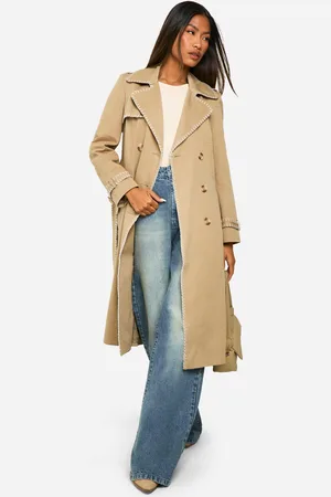 Boohoo Trenchcoat Med Dekorativa Sömmar