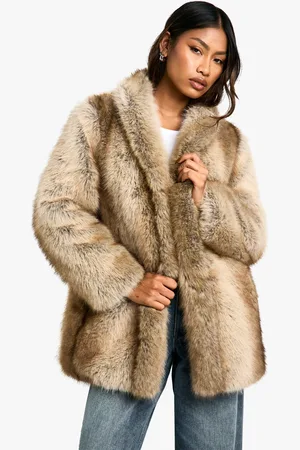 Boohoo Premium Fuskpäls I Vintagestil