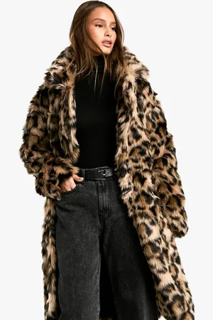 Boohoo Leopardmönstrad Fuskpälsjacka