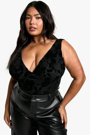 Boohoo Plus Blommig Body I Devore
