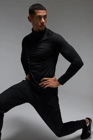 Boohoo Man Active Träningsbyxor I Fleece Med Kort Dragkedja Och Avsmalnande Ben