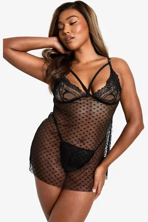 Boohoo Plus Babydoll I Mesh Med Hjärtan