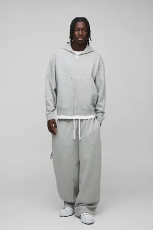 Boohoo Oversize Träningsoverall Med Huva Och Dragkedja