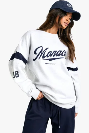 Boohoo Dsgn Sport Monaco Oversize Sweatshirt Med Slogan