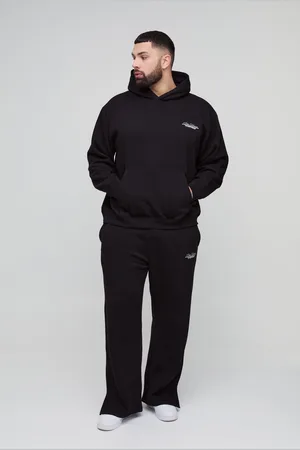 Boohoo Plus Homme Oversize Träningsoverall Med Huva Och Slitsar
