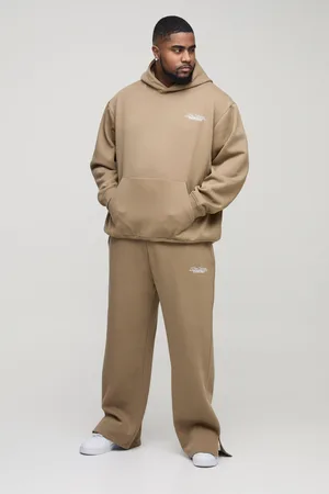 Boohoo Plus Homme Oversize Träningsoverall Med Huva Och Slitsar